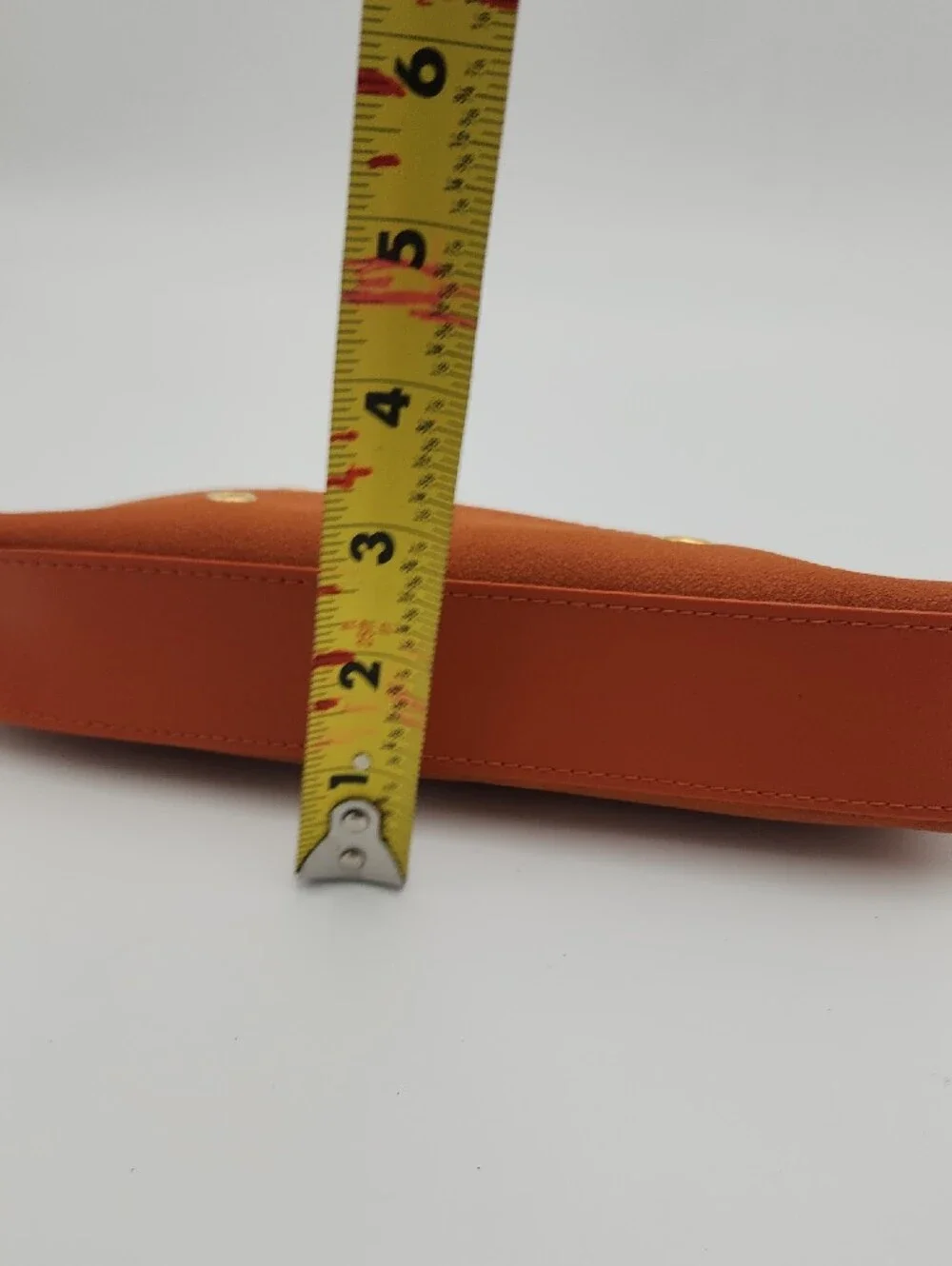 Estee Lauder Sleek Burnt Orange Zip Pouch with Gold Grommets